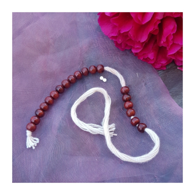 Počítadlo k japa pytlíku hnědé santal. korálky bez střapce