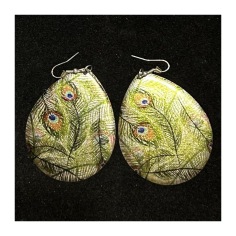 Náušnice Paví pera, kov