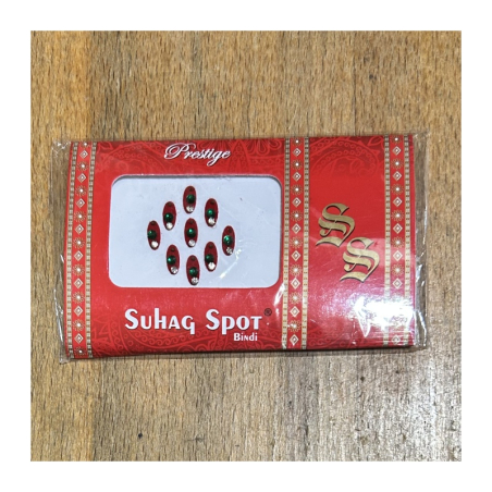 Bindi oválky červené se zeleným a bílým očkem