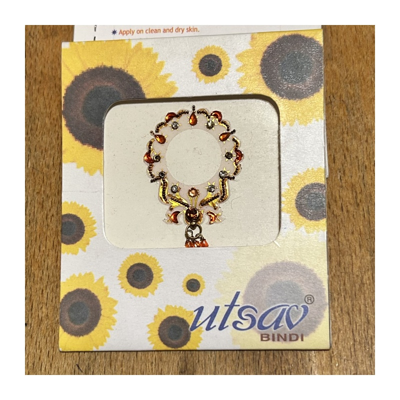 Bindi/nalepovací tetování kruhové zlaté, průměr 3,4 cm