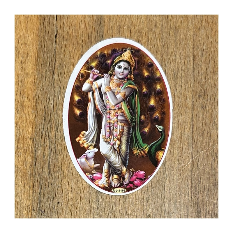 Nálepka oválná Krišna jinoch
