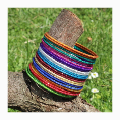 Náramky sada 24 ks barvy duhy