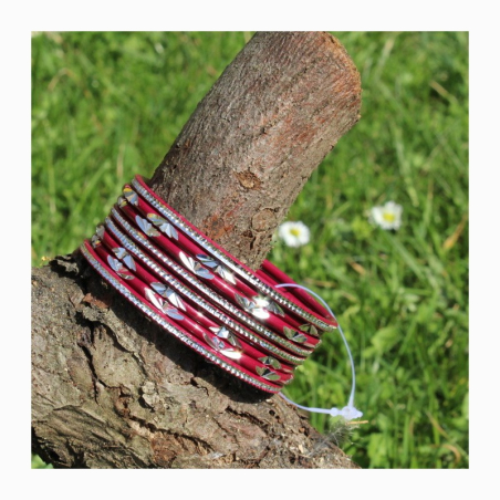 Náramky sada 8 ks kovový reliéf