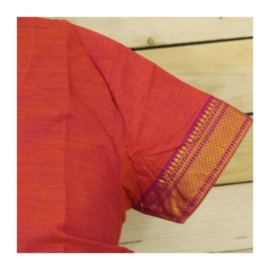 Dámská kurta s bordurou oranžová, kr. rukáv, S