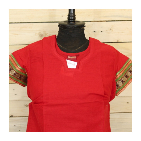 Dámská kurta s bordurou, kr. rukáv, S