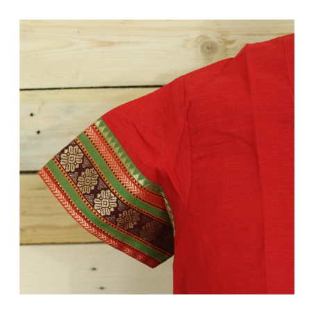 Dámská kurta s bordurou, kr. rukáv, S