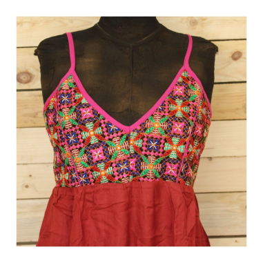 Šaty na ramínkách Rájastánská výšivka, vel. M/L