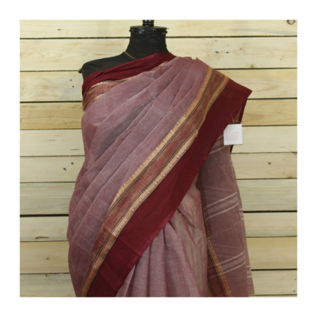 Sárí bavlna tkaný vzor bordó