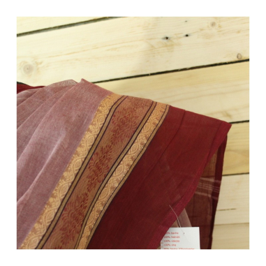 Sárí bavlna tkaný vzor bordó