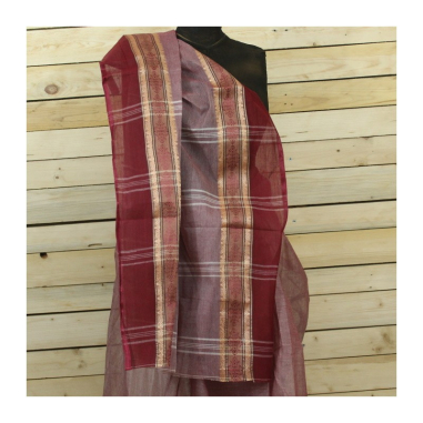 Sárí bavlna tkaný vzor bordó