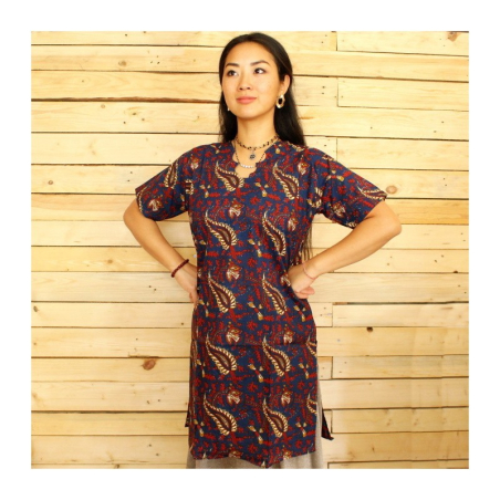 Dámská kurta s krojeným dekoltem, kr. rukáv, L