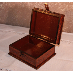 Malovaná krabička slon a lidé 10x5,5x7,5 cm 2