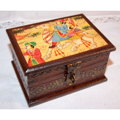 Malovaná krabička velbloud a lidé 10x5,5x7,5 cm