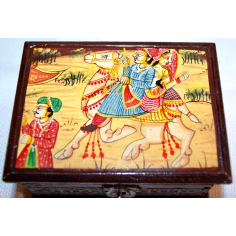 Malovaná krabička velbloud a lidé 10x5,5x7,5 cm 2