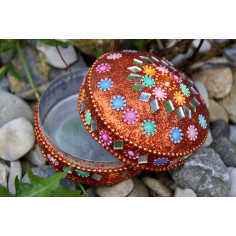 Rajastánská krabička oranžová velká 2