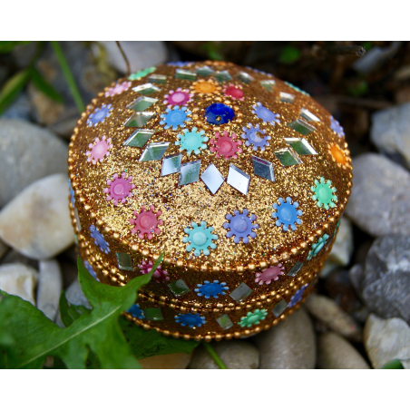 Rajastánská krabička zlatá velká