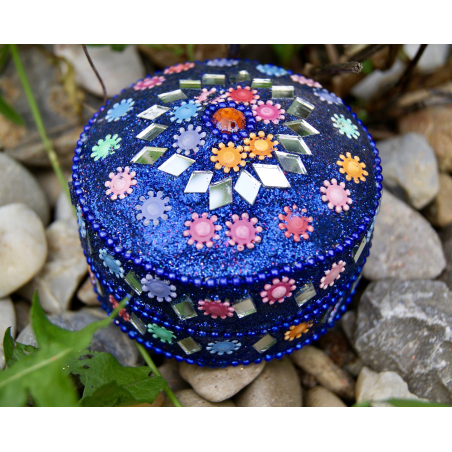 Rajastánská krabička tmavší modrá velká