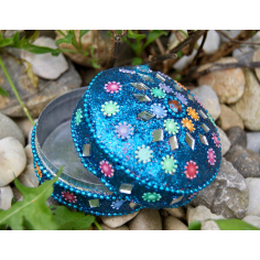 Rajastánská krabička modrá velká 2