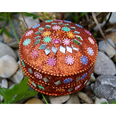 Rajastánská krabička oranžová střední