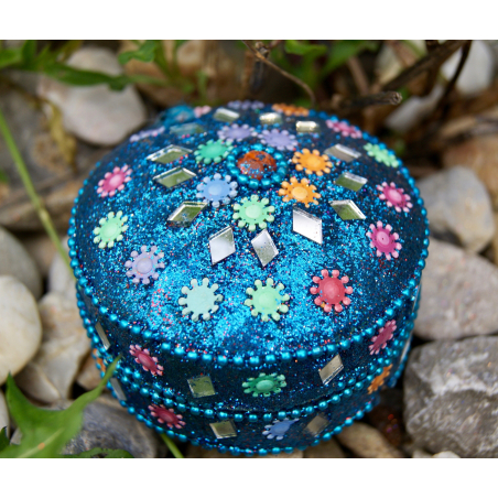 Rajastánská krabička modrá střední