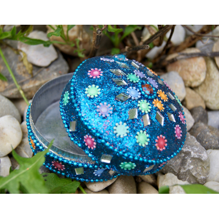 Rajastánská krabička modrá střední