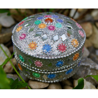 Rajastánská krabička stříbrná střední