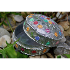 Rajastánská krabička stříbrná střední 2