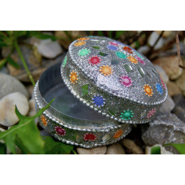 Rajastánská krabička stříbrná střední