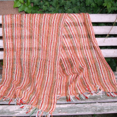 Šála tkaná bavlna 176x50 cm oranžová