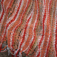 Šála tkaná bavlna 176x50 cm oranžová 2