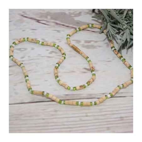 Kantimála 1ř. 1 bílý mezi 2 zelenými korálky