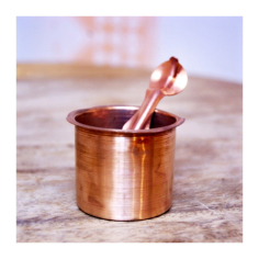 Áčman měděný se lžičkou malý, pr. 4,8 cm