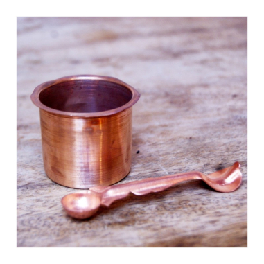 Áčman měděný se lžičkou malý, pr. 4,8 cm
