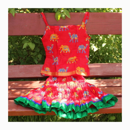 Dívčí set - top a sukně, sloni a velbloudi, vel. 32