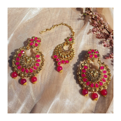Náušnice a Tikka set, červené