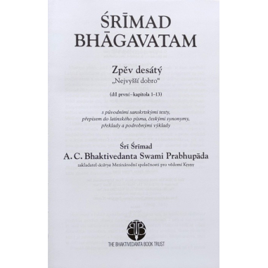 Šrímad Bhágavatam 10. zpěv "Nejvyšší dobro", 1. díl