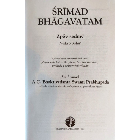 Šrímad Bhágavatam 7. zpěv "Věda o Bohu"