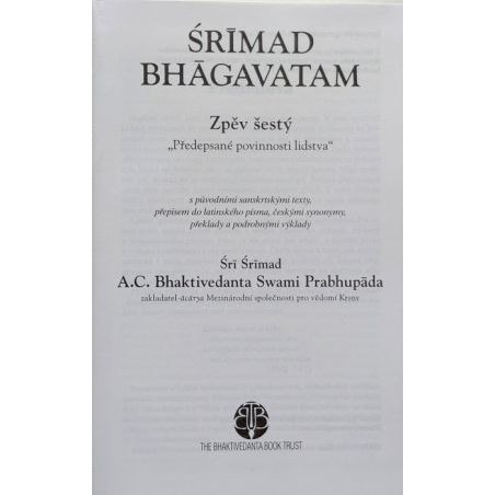 Šrímad Bhágavatam 6. zpěv "Předepsané povinnosti lidstva"