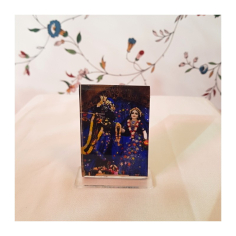 Rádha Krišna 7 x 5 cm v modrém