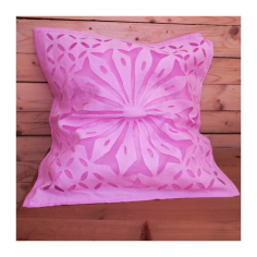 Povlak na polštář 44x44 cm vykrajovaný vzor, růžový