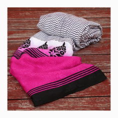 Sárí viskóza tmavě růžové, bílá, černá