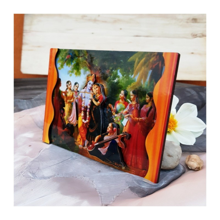 3D obrázek Krišna a Rádha mezi gópími