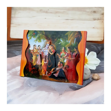 3D obrázek Krišna a Rádha mezi gópími