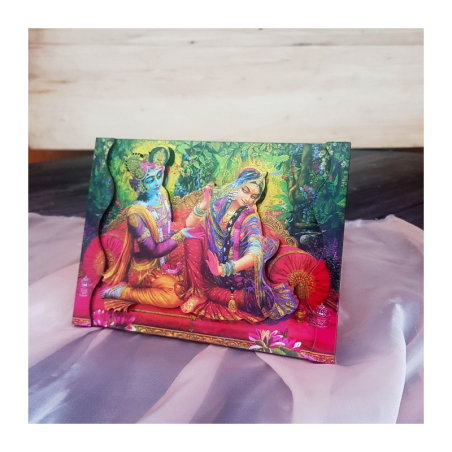 3D obrázek Krišna a Rádha sedící