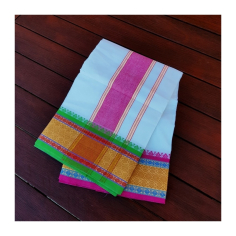 Dhotí růžový a zlatý pruh