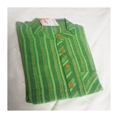 Kurta pánská pruhovaná, stojáček, kr. rukáv