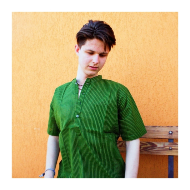 Kurta pánská proužek, kr. rukáv