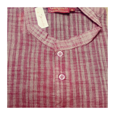 Kurta pánská pruhovaná, stojáček, kr. rukáv