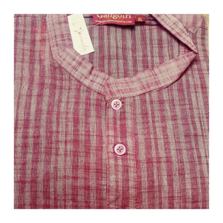 Kurta pánská pruhovaná, stojáček, kr. rukáv