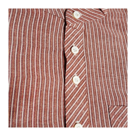 Kurta pánská, pruhy, stojáček, kr. rukáv